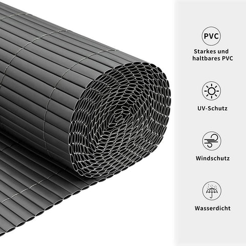 Rootz PVC Privacy Fence Screen - Garden Fence - Weather Resistant - UV Protection - Privacy Protection - Easy to Install - 80/90/100/120/160cm x 300/400/500cm