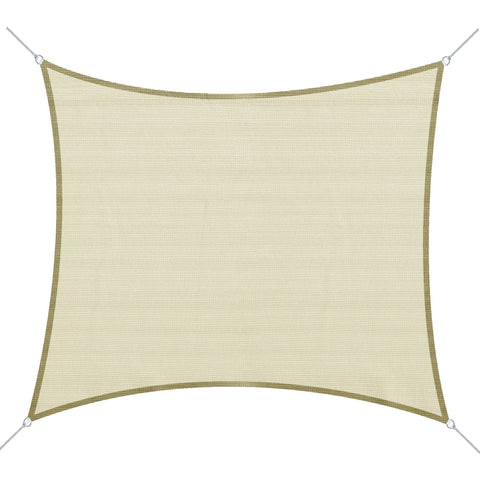 Rootz Sun Sail Canopy - Sun Shade - UV Protector - 90% UV Protection - 3m x 4m Brown HDPE - Ideal for Terraces, Balconies & Gardens