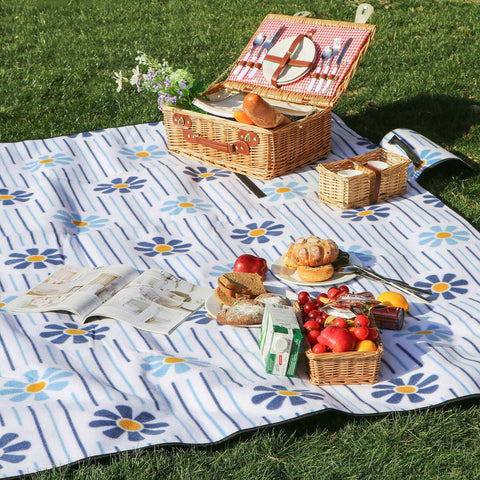 Rootz Picnic Blanket - Outdoor Blanket - Waterproof Mat - Fleece Surface - Aluminum Coating - Insulating Layer - Portable - 200cm x 200cm x 1kg