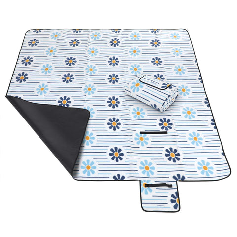 Rootz Picnic Blanket - Outdoor Blanket - Waterproof Mat - Fleece Surface - Aluminum Coating - Insulating Layer - Portable - 200cm x 200cm x 1kg