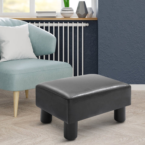 Rootz Footstool - Faux Leather Bench - Versatile Ottoman - Elegant Design - Durable & Water-Resistant - 40cm x 30cm x 24cm