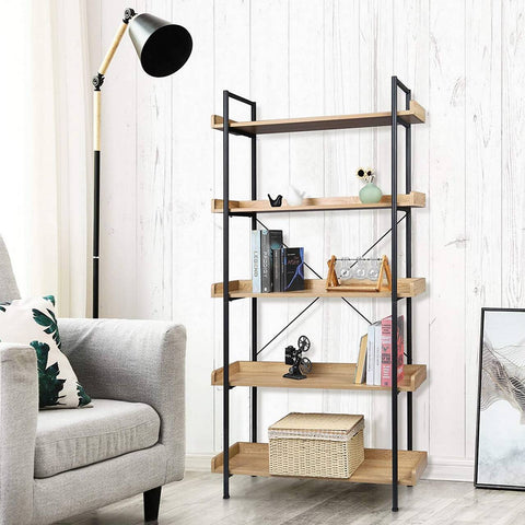 Rootz Modern Standing Shelf - Storage Rack - Display Unit - Durable & Easy Maintenance - Versatile Use - Simple Assembly - 91cm x 25.5cm x 173cm