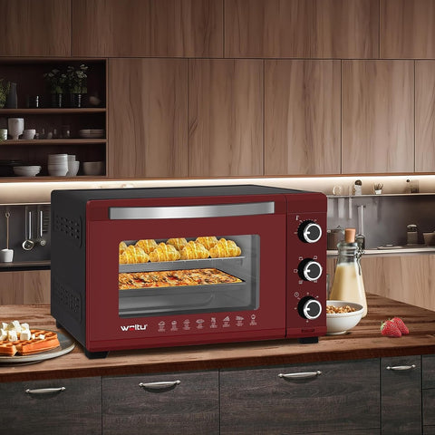 Rootz High-Performance Mini Oven - Compact Kitchen Appliance - Electric Oven - Fast Heating - Large Capacity - Easy Clean - 51.8cm x 32.5cm x 37.8cm