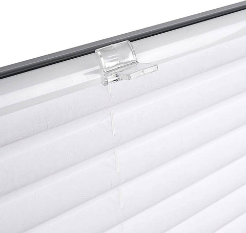 Rootz Pleated Blind - Polyester Window Shade - No Drill Curtain - Sun Protection - 45cm to 120cm Width - Aluminum Profile - Klemmfix Assembly
