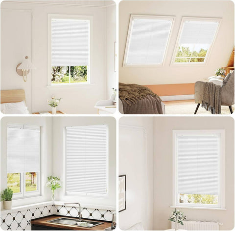 Rootz Pleated Blind with Suction Cups - Folding Window Shade - Translucent Window Covering - Height Adjustable - Easy Installation - 50cm x 120cm