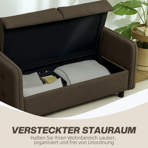 Rootz Two Seater Sofa - Velvet Upholstered Couch - Loveseat with Storage - High-Density Foam Comfort - 136cm x 75cm x 84cm