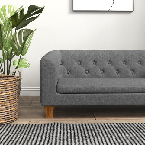 Rootz Dog Sofa - Pet Couch - Canine Lounge - Removable Cushion - Easy Clean - 96 x 60 x 42 cm Grey