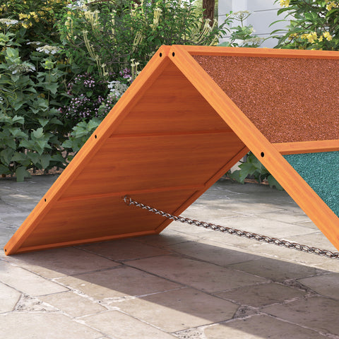 Rootz Agility Dog Ramp - Foldable & Adjustable Pet Ramp - Non-Slip Training Equipment - Fir Wood - 173 x 59 x 66 cm - Up to 40 kg - Orange/Green