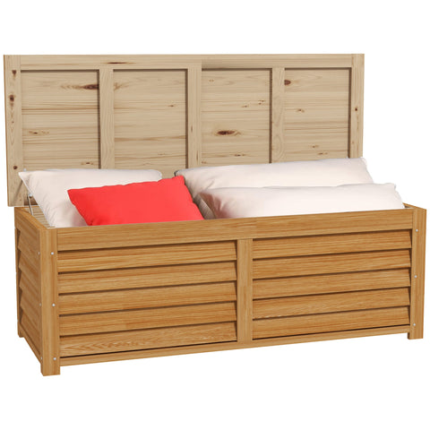 Rootz Outdoor Garden Storage Chest - Wooden Storage Box - Weatherproof Storage Container - 176L Capacity - 130L x 50W x 45H cm