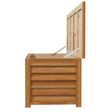 Rootz Outdoor Garden Storage Chest - Wooden Storage Box - Weatherproof Storage Container - 176L Capacity - 130L x 50W x 45H cm
