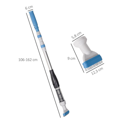 Rootz Pool Vacuum Cleaner - Cordless Pool Cleaner - Lightweight Pool Vacuum - Wireless Operation - High Suction Power - Length-Adjustable Handle - Ø6 x 106-162H cm - ABS, Aluminum