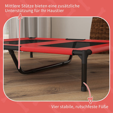 Rootz Portable Pet Bed - Lightweight Dog Bed - Raised Pet Cot - Oxford Fabric - Mesh Cover - Easy to Clean - 92cm x 76cm x 18cm