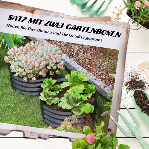 Rootz Set of 2 Galvanized Plant Pots - Flower Pots - Raised Planters - Promote Plant Growth - Ø60 x 30H cm - Grey