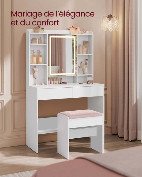Rootz Velvet Dressing Table Stool - Makeup Stool - Bedroom Vanity Chair - Particle Board - High Density Foam - 28.6cm x 45cm x 45cm