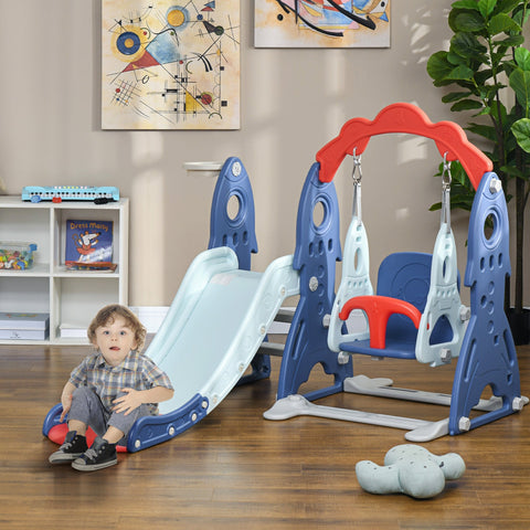 Rootz Playground Set with Slide - Swing Set - Toddler Activity - HDPE Durability - 155L x 136W x 114H cm
