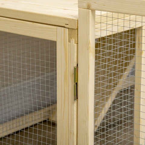 Rootz Large Rabbit Hutch - Dwarf Rabbit Enclosure - Guinea Pig Cage - Solid Fir Wood - Lockable Doors - 151.5cm x 106cm x 97cm