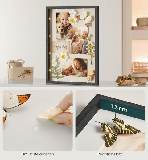 Rootz 3 Piece Set Picture Frames - Photo Frames - Memory Frames - MDF - Glass - 43.4cm x 31.1cm - 2.8cm Thickness