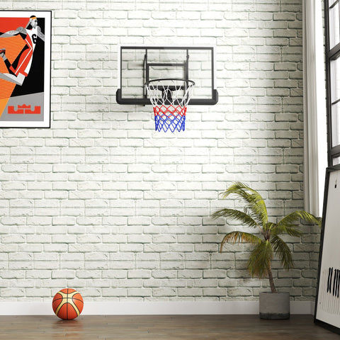Rootz Wall Mounted Basketball Hoop - Adjustable Indoor Hoop - Shatterproof Backboard - Spring Loaded - 110cm x 70cm Back Panel