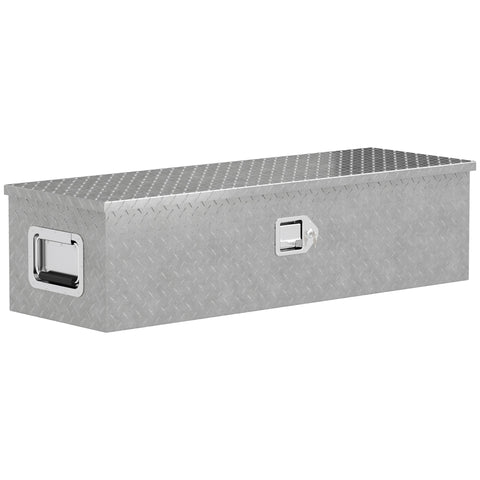 Rootz Sturdy Aluminum Storage Box - Tool Box - Lockable Storage - Weatherproof - 99cm x 33cm x 25.5cm