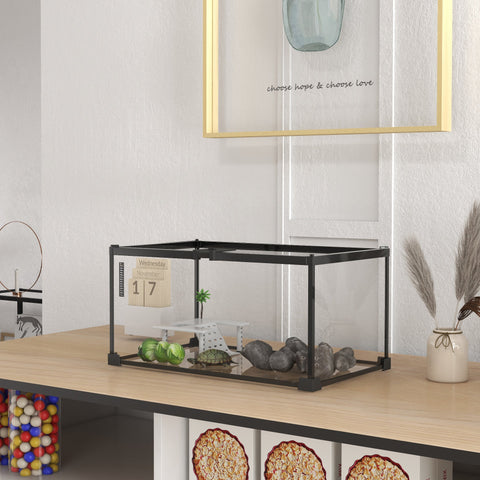 Rootz Reptile Box Breeding Container - Terrarium - Housing - Easy Observation - 50cm x 30cm x 25cm