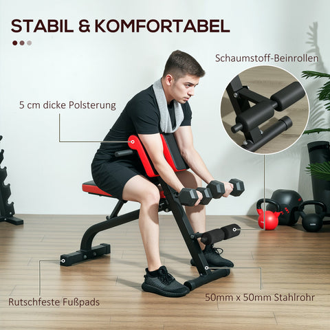 Rootz Multifunctional Adjustable Weight Bench - Fitness Bench - Curl Station - Foldable Space-Saver - 103cm x 65cm x 67-98cm