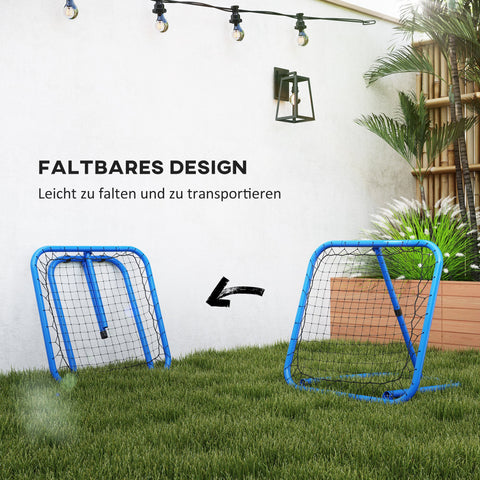 Rootz Football Rebounder Net - Bounce Back Net - Soccer Training Aid - Adjustable & Foldable - 78 x 84 x 65-78 cm - Enhance Ball Control Skills