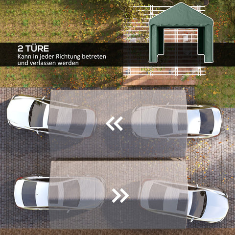 Rootz Carport Vehicle Shelter - Portable Garage - Tent Garage - UV Resistant - 594x300x280cm - Spacious Protection for Cars and Boats