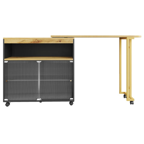 Rootz Extendable Bar Table - Movable Modern Bar Table - Telescopic Bar Table with LED - Storage Space - 138-204×39×105cm