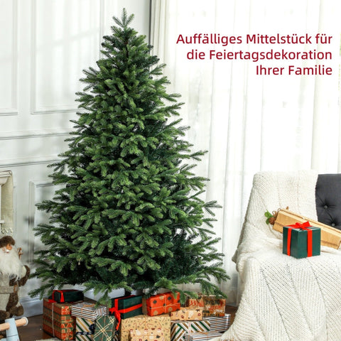 Rootz Christmas Tree - Artificial Pine Tree - Bushy Xmas Tree - Flame-Retardant Branches - Sturdy Metal Base - 122cm x 180cm