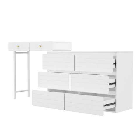 Rootz Dressing Table - Vanity - Makeup Table with Storage - Efficient Space Solution - 200cm x 40cm x 85cm