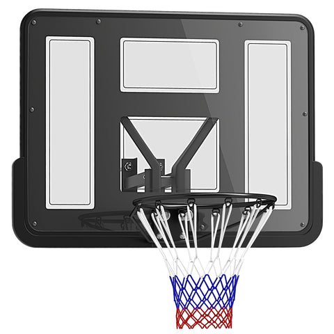 Rootz Wall Mounted Basketball Hoop - Tear Resistant Net - Weather Resistant - Durable - 110x75cm Shatterproof Backboard - Indoor Outdoor Use
