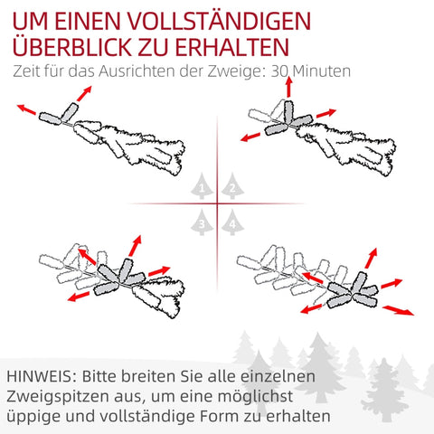 Rootz Christmas Tree 210 cm - Artificial Snow - Slim Fir Tree - Flame Retardant - Steel Base - Green - Ø75 x 210Hcm