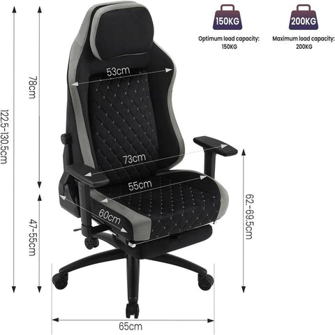 Rootz Ultimate Gaming Chair - Office Chair - Ergonomic Computer Chair - Molded Foam Comfort - Adaptive Lumbar Support - Durable Metal Frame - 55cm x 44cm Seat, 53cm x 78cm Backrest