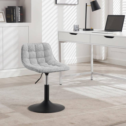 Rootz Chenille Bar Stool - Makeup Chair - Vanity Seat - Breathable Fabric - 42.5cm x 35cm - Heights Adjust 38-49.5cm