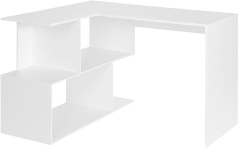 Rootz Multifunctional L-Shaped Desk - Corner Desk - Office Desk - Spacious Dual Tabletops - Integrated Shelving - Sturdy Build - 100cm x 77cm x 120cm