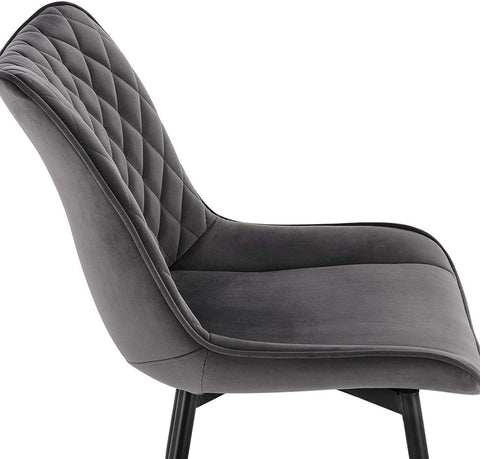 Rootz Velvet Dining Chairs Set of 4 - Elegant Chairs - Comfortable Seating - Durable Construction - Easy Assembly - Velvet and Metal - 46 x 40.5 cm Seat Size