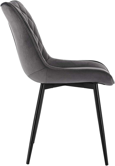 Rootz Velvet Dining Chairs Set of 4 - Elegant Chairs - Comfortable Seating - Durable Construction - Easy Assembly - Velvet and Metal - 46 x 40.5 cm Seat Size