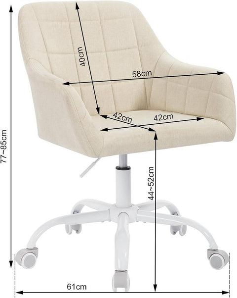 Rootz Ergonomic Office Chair - Desk Chair - Swivel Chair - Breathable Fabric - Height Adjustable - 58cm x (77-85)cm x 60.5cm