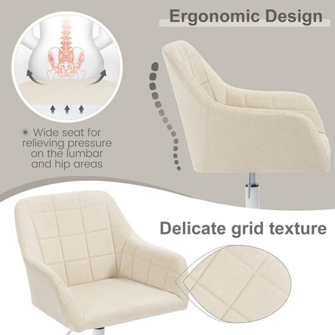 Rootz Ergonomic Office Chair - Desk Chair - Swivel Chair - Breathable Fabric - Height Adjustable - 58cm x (77-85)cm x 60.5cm