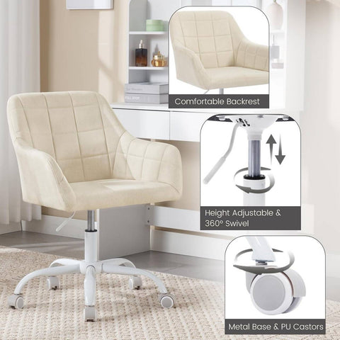 Rootz Ergonomic Office Chair - Desk Chair - Swivel Chair - Breathable Fabric - Height Adjustable - 58cm x (77-85)cm x 60.5cm