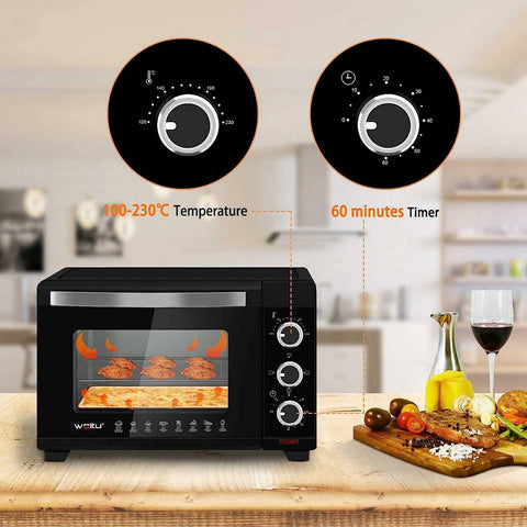 Rootz Mini Oven - Compact Kitchen Appliance - Electric Cooker - Efficient Dual Heating - Multi-Functional Cooking - Easy Operation - 453mm x 298mm x 333mm