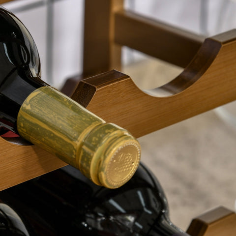 Rootz Bamboo Wine Rack - Bottle Holder - Wine Organizer - Space-saving Design - 43L x 23.5W x 38H cm