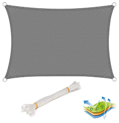 Rootz HDPE Awning 4x5m - Sun Shade - Wind Shield - UV Protection - Durable & Tear-Resistant - Easy Installation - Gray - 4m x 5m