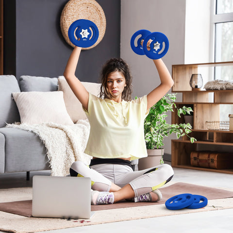 Rootz 2 x 5kg Weight Plates - Weight Set - Home Gym Plates - Durable Plastic - Ø20cm x 4cm - Ideal for Strength Training