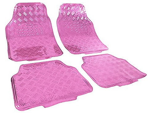 Rootz Aluminum Car Mats - Vehicle Floor Liners - Universal Fit - Heavy-duty PVC - Weatherproof - 69cm x 49cm & 46cm x 47cm