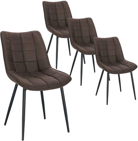Rootz Set of 4 Dining Chairs - Padded Seats - Metal Frame - Comfortable, Durable, Easy to Assemble - 46cm x 40.5cm x 85.5cm