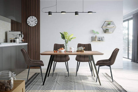 Rootz Set of 4 Dining Chairs - Padded Seats - Metal Frame - Comfortable, Durable, Easy to Assemble - 46cm x 40.5cm x 85.5cm