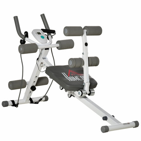 Rootz 2 in 1 Sit-Up Exerciser - Abdominal Trainer - Fitness Equipment - LCD Monitor - Steel Frame - 117cm x 46cm x 70cm