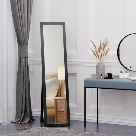 Rootz Freestanding and Wall Mirror - Floor Mirror - Dressing Mirror - Shatterproof Film - 37W x 37D x 154H cm - Black