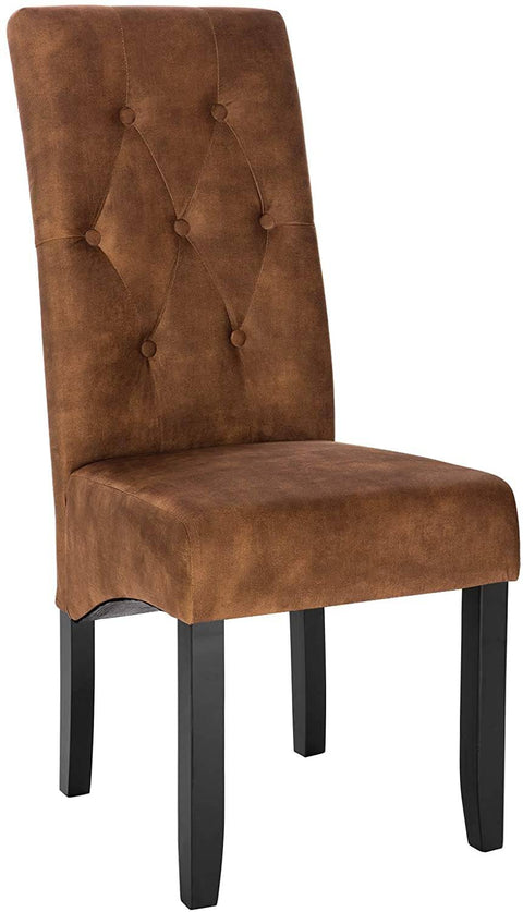 Rootz Set of 4 Dining Chairs - Velvet Upholstered - Elegant Seating - High Backrest, Durable Construction, Ergonomic Comfort - 47cm x 42cm x 107cm